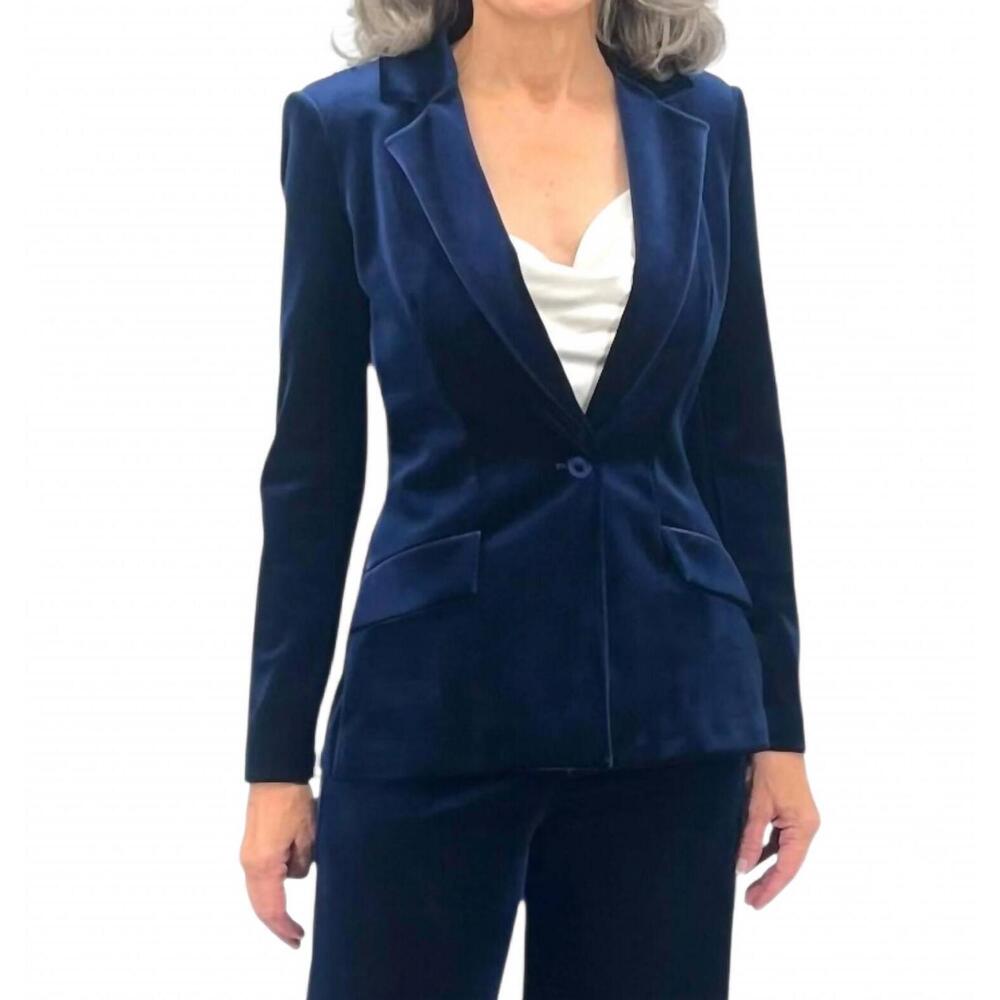 NEW CHIARA BONI velluto velvet blazer in blu notte